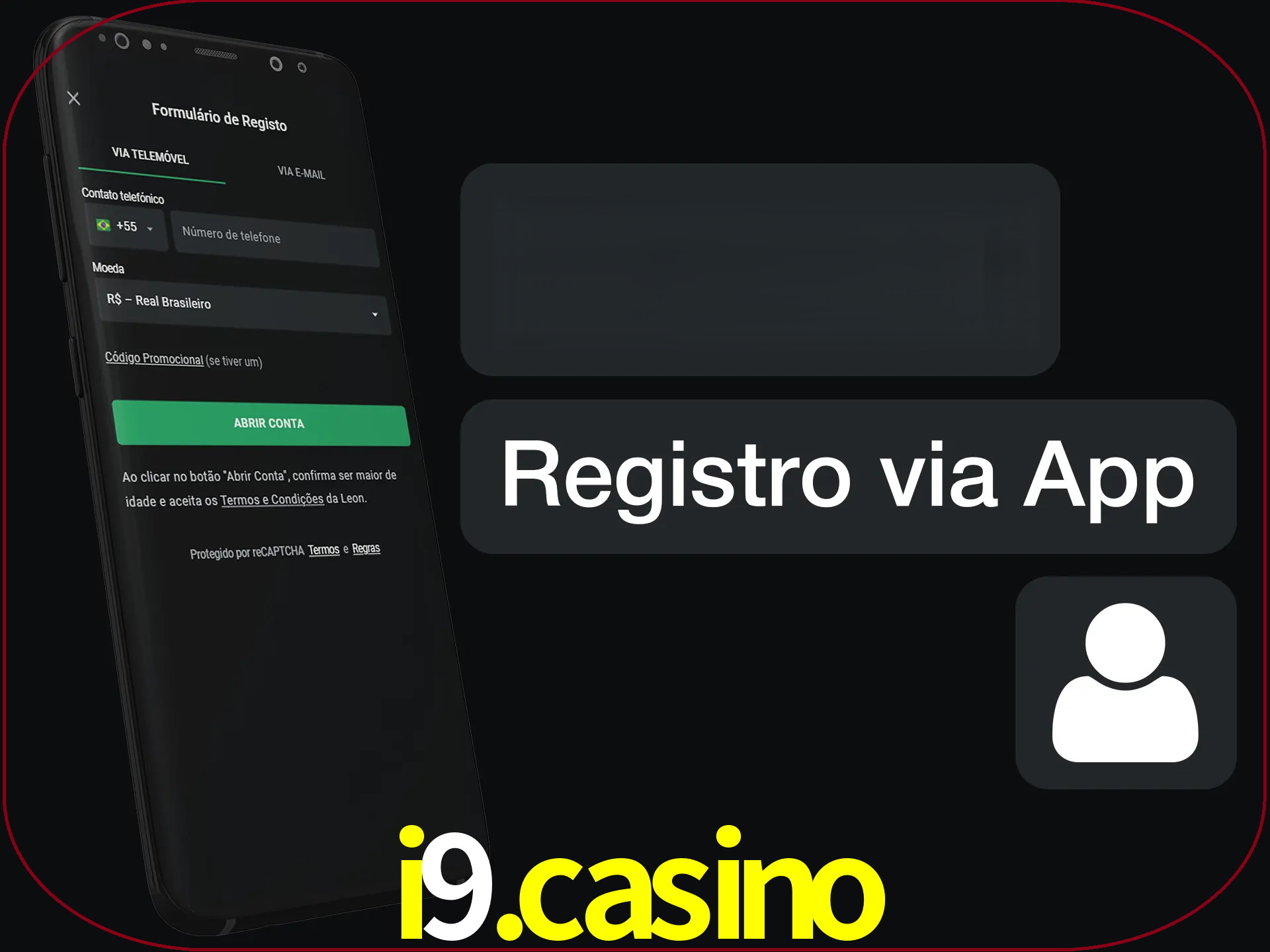 Registre-se com duas etapas usando o aplicativo.