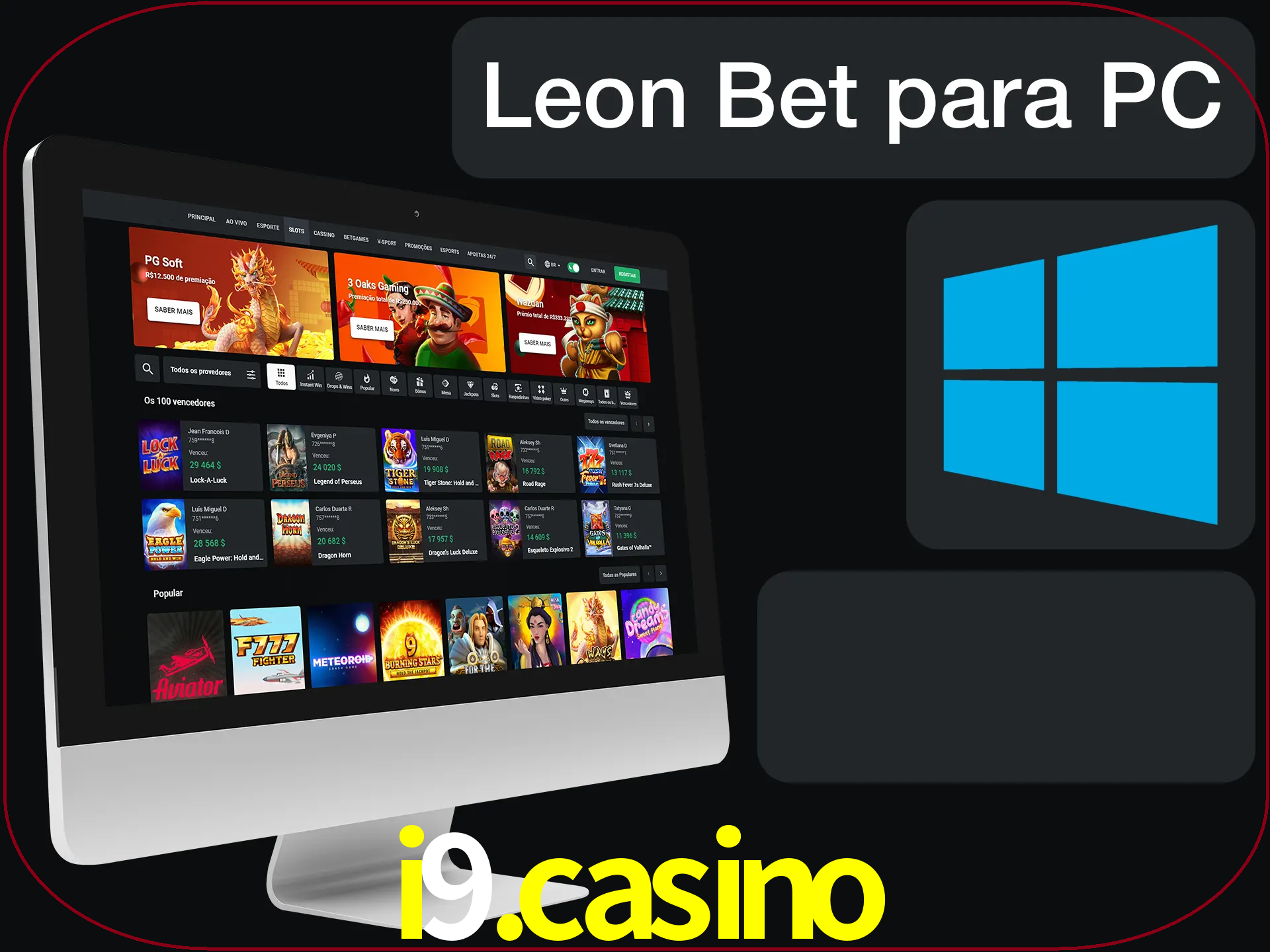Aposte e jogue em nosso cassino usando o PC.